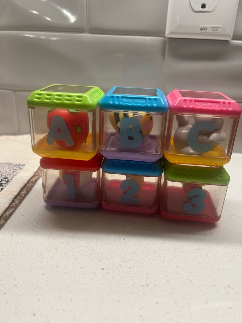 FISHER PRICE ABC 123 ALPHABET PEEK A BLOCKS vintage
